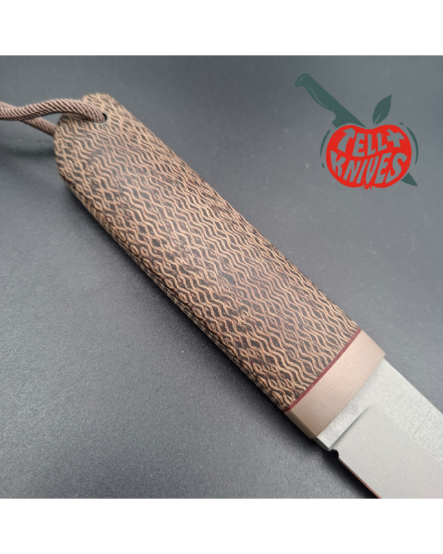 Sergey Shidlovskiy Custom Knives Tanto Bohler N690 stainless steel Grey Cerakote coating old school micarta handle
