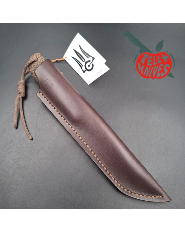Sergey Shidlovskiy Custom Knives Tanto Bohler N690 stainless steel Grey Cerakote coating old school micarta handle