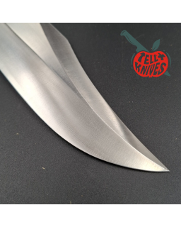 Randall Made Knives 1980ies Model 12-9 Sportsman Bowie forged carbon steel stacked leather handle brass guard Duralumin