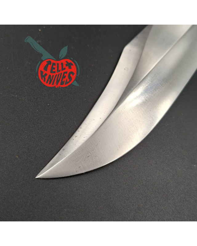 Randall Made Knives 1980ies Model 12-9 Sportsman Bowie forged carbon steel stacked leather handle brass guard Duralumin