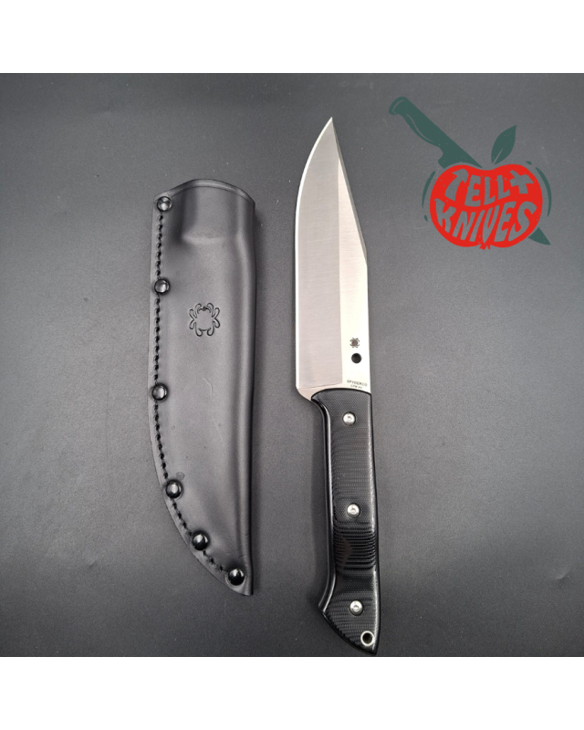 Spyderco Province full tang CPM 4V stainless steel fixed blade G10 handle black leather handle SPFB45GP