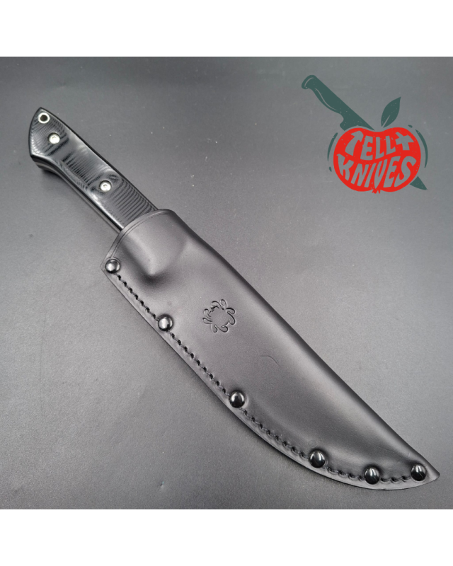 Spyderco Province full tang CPM 4V stainless steel fixed blade G10 handle black leather handle SPFB45GP