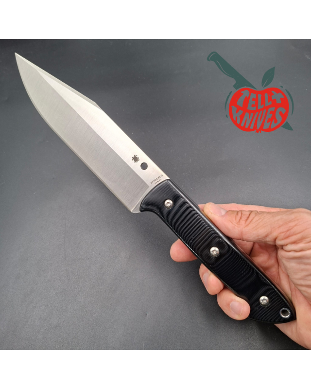 Spyderco Province full tang CPM 4V stainless steel fixed blade G10 handle black leather handle SPFB45GP