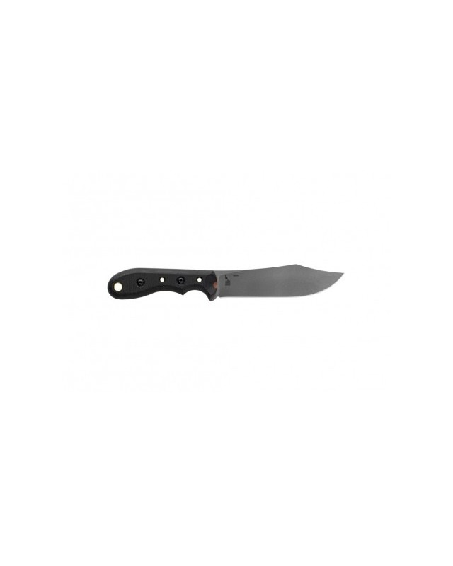 TOPS Knives Badger Creek Bowie full tang N690Co stainless steel tumble finish black canva micarta handle black kydex sheath