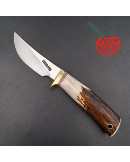 Randall Made Knives Model 21 forged carbon steel brass guard stag handle brown leather sheath