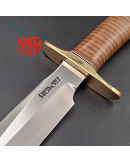 Randall Made Knives Model 1-6 forged carbon steel blade brass guard Duralumin pommel stacked leather handle