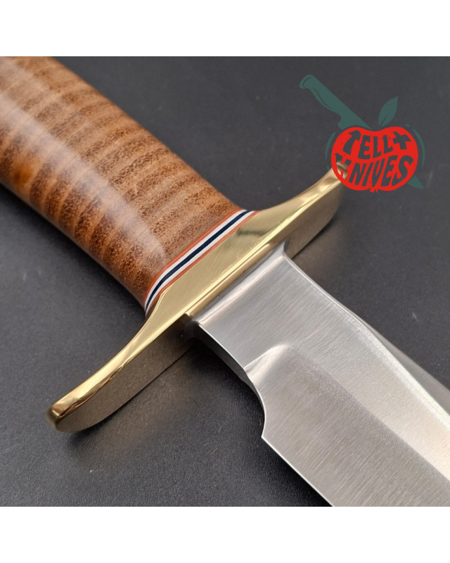 Randall Made Knives Model 1-6 forged carbon steel blade brass guard Duralumin pommel stacked leather handle