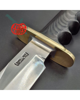 Randall Made Knives Model 15 5.5 Airman forged carbon steel black micarta four fingers grip handle brass guard