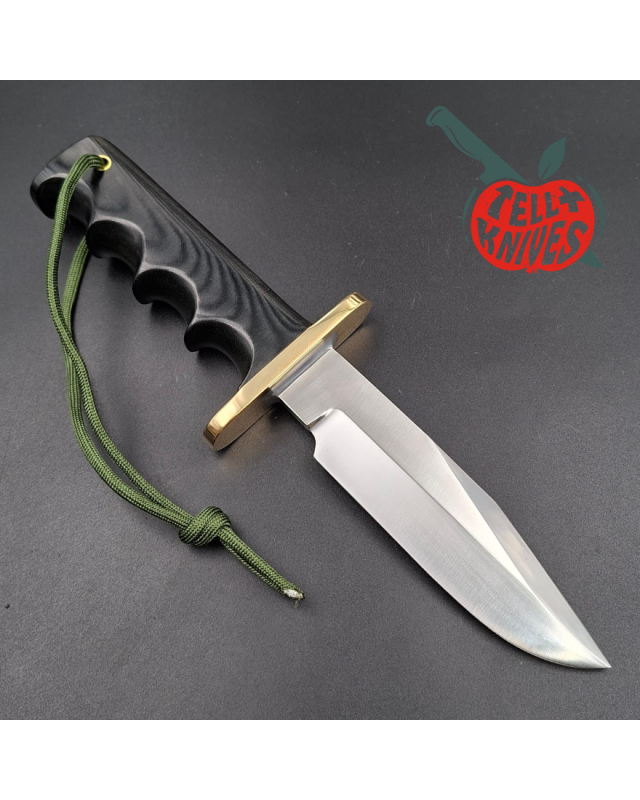 Randall Made Knives Model 15 5.5 Airman forged carbon steel black micarta four fingers grip handle brass guard
