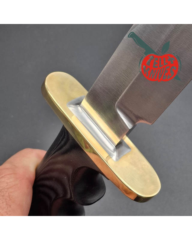 Randall Made Knives Model 15 5.5 Airman forged carbon steel black micarta four fingers grip handle brass guard