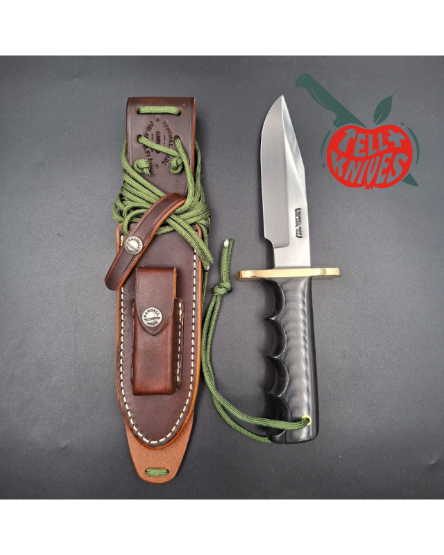 Randall Made Knives Model 15 5.5 Airman forged carbon steel black micarta four fingers grip handle brass guard