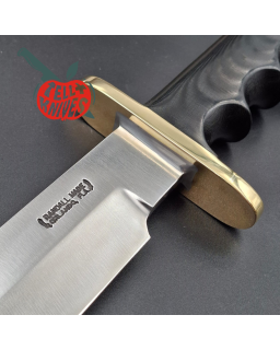 Randall Made Knives Model 14 7.5 Attack full tang forged carbon steel brass guard black micarta handle