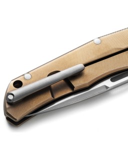 LionSteel Q4TTRO Folding Knife  CPM-MagnaCut Steel Braun Micarta Titanium Handle