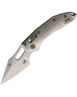 Microtech Stitch Marfione Select M390MK steel stonewash Finish Titanium handle bronze hardware