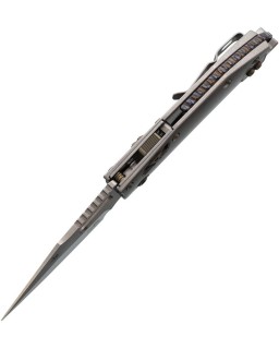Microtech Stitch Marfione Select M390MK steel stonewash Finish Titanium handle bronze hardware