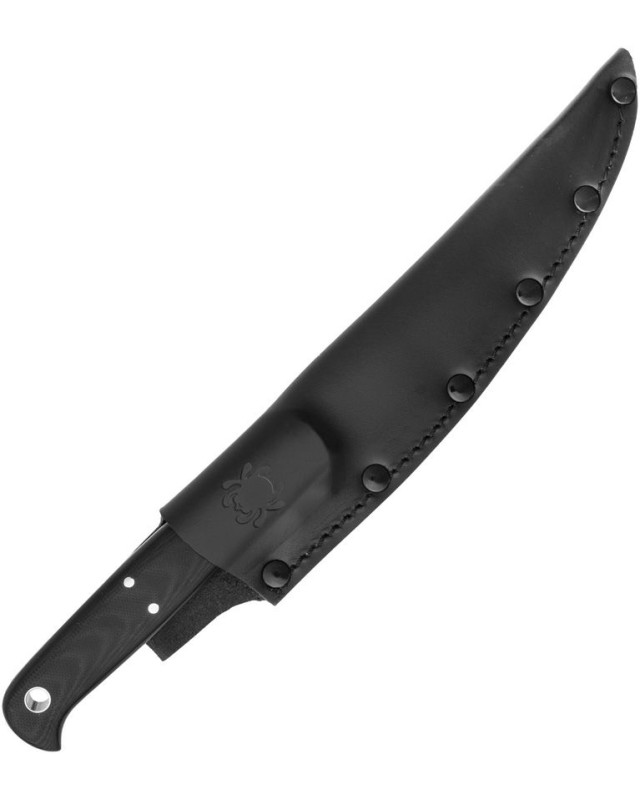 Spyderco Shelter Cove Fixed Blade 8Cr17MoV stainless steel blade Black G10 handle Black leather sheath