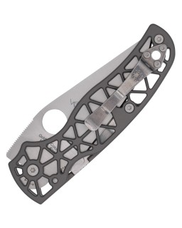 Spyderco Edgerati S30V stainless steel satin finish blade grey aluminium handle compression lock