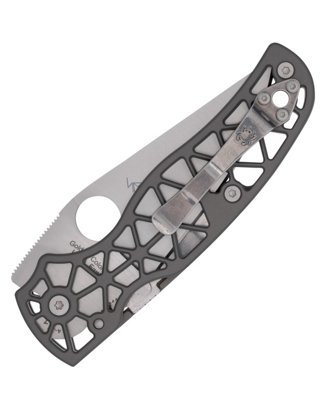 Spyderco Edgerati S30V stainless steel satin finish blade grey aluminium handle compression lock