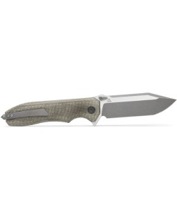 SIG Validus M390 stainless satin and stonewash finish steel blade od green micarta handle Glass Breaker tip