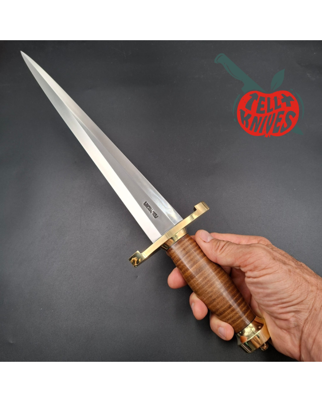 Randall Made Knives Swiss Legal Dagger Model 13-12 Arkansas Toothpick forged carbon steel stacked leather handle