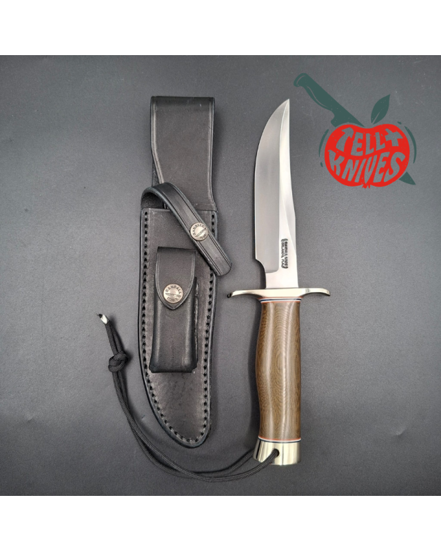 Randall Made Knives Model 12-6 Little Bear forged carbon steel blade green micarta border patrol handle nickel silver guard