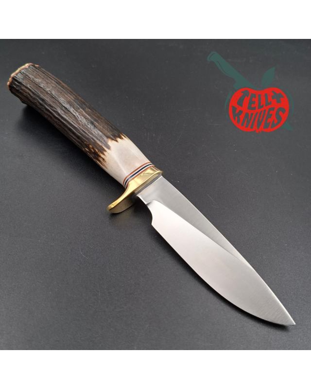 Randall Made Knives Model 26 - 4 Pathfinder forged carbon steel stag handle brass guard and pommel