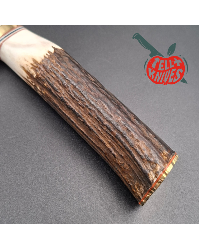 Randall Made Knives Model 26 - 4 Pathfinder forged carbon steel stag handle brass guard and pommel