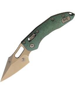 Microtech Stitch Marfione Select M390MK steel bronze stonewash Finish Antique green Titanium handle bronze hardware