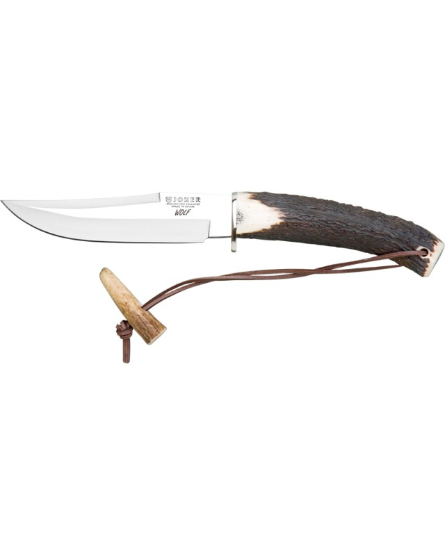 JOKER Luchadera 140mm blade 1.4116 stainless steel stag handle brown leather sheath