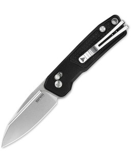 SRM Scout 14C28N Sandvik stainless steel blade stonewash finish black frag pattern G10 handle crossbar lock