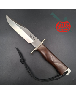 Randall Buxton Fighter Full Tang forged stainless steel nickel silver guard brown micarta handle black leather sheath