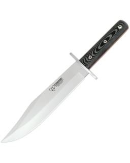 CUDEMAN Bowie JBK-I full tang MoVa stainless steel black micarta handle brown leather sheath
