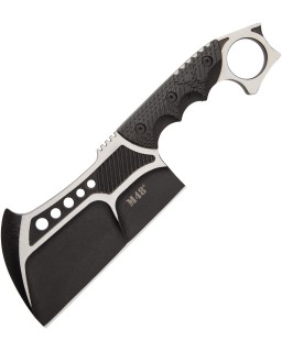 United Cutlery M48 Conflict Cleaver stainless steel two tone finish blade black rubber handle nylon sheath
