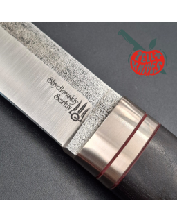 Sergey Shidlovskiy Custom Knives Classic Tanto N690 stainless steel silver nickel guard wenge wood handle