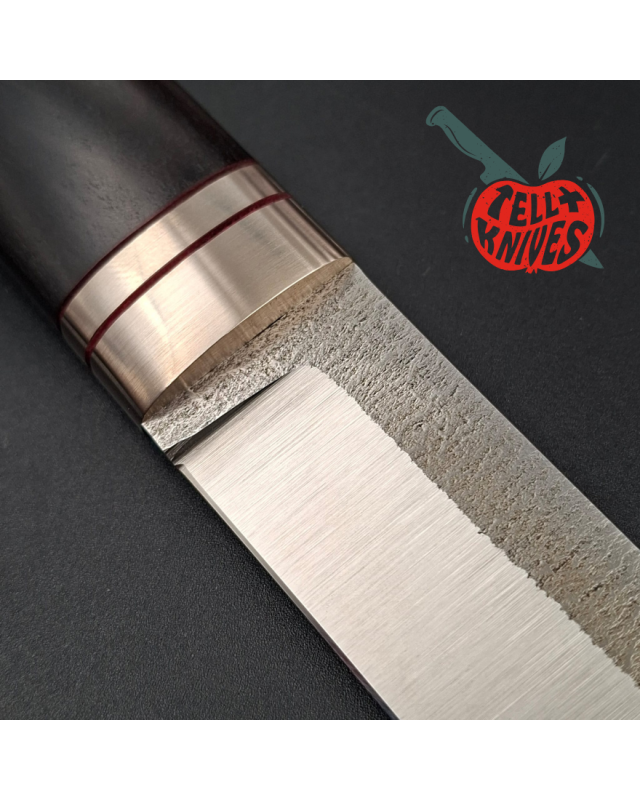 Sergey Shidlovskiy Custom Knives Classic Tanto N690 stainless steel silver nickel guard wenge wood handle