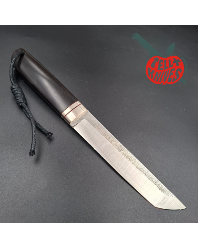 Sergey Shidlovskiy Custom Knives Classic Tanto N690 stainless steel silver nickel guard wenge wood handle