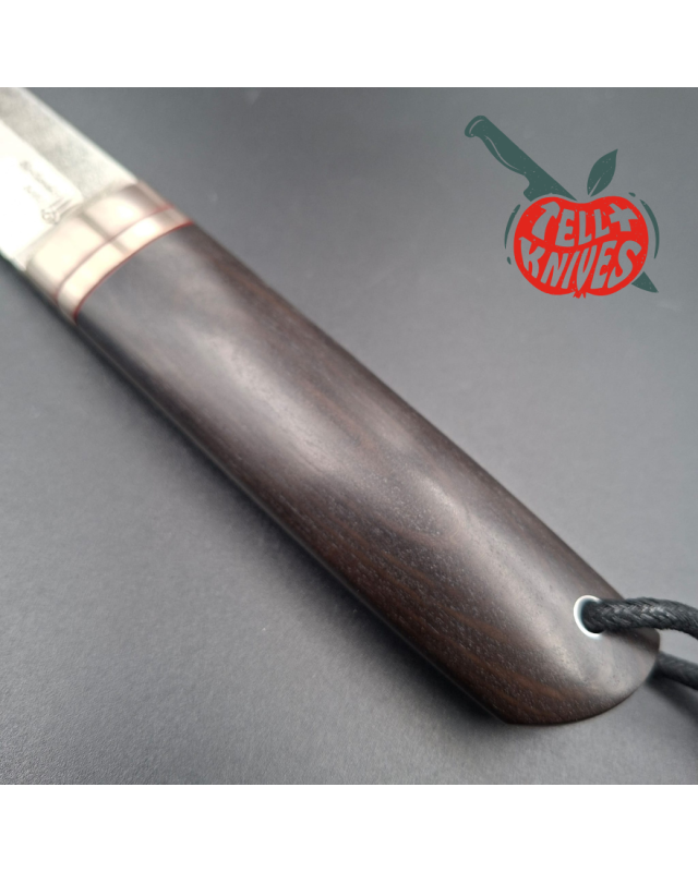 Sergey Shidlovskiy Custom Knives Classic Tanto N690 stainless steel silver nickel guard wenge wood handle