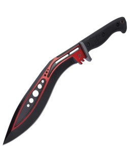 United Cutlery M48 Sabotage Kukri Fighter stainless steel black and red finish blade black rubber handle