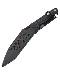 United Cutlery M48 Sabotage Kukri Fighter stainless steel black and red finish blade black rubber handle