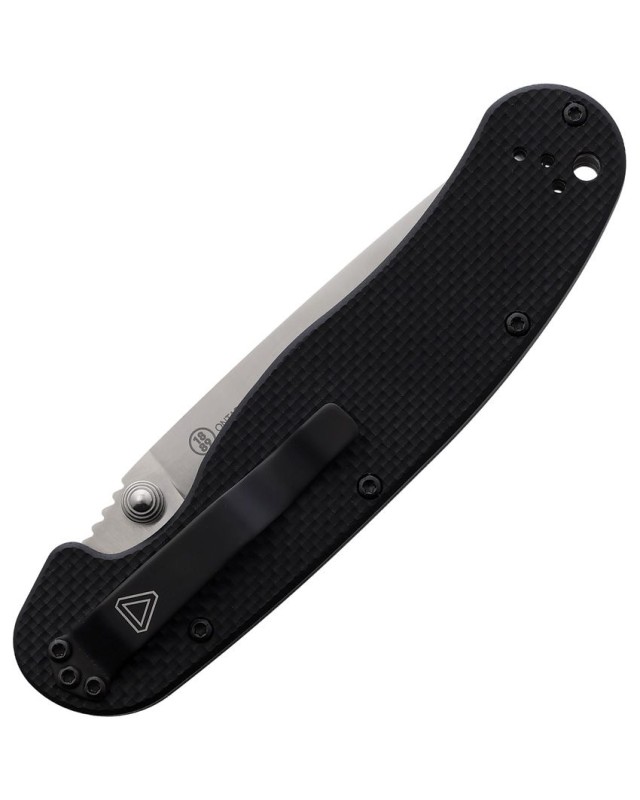 Ontario RAT 1.5 MagnaCut steel drop point satin finish blade Black G10 handle