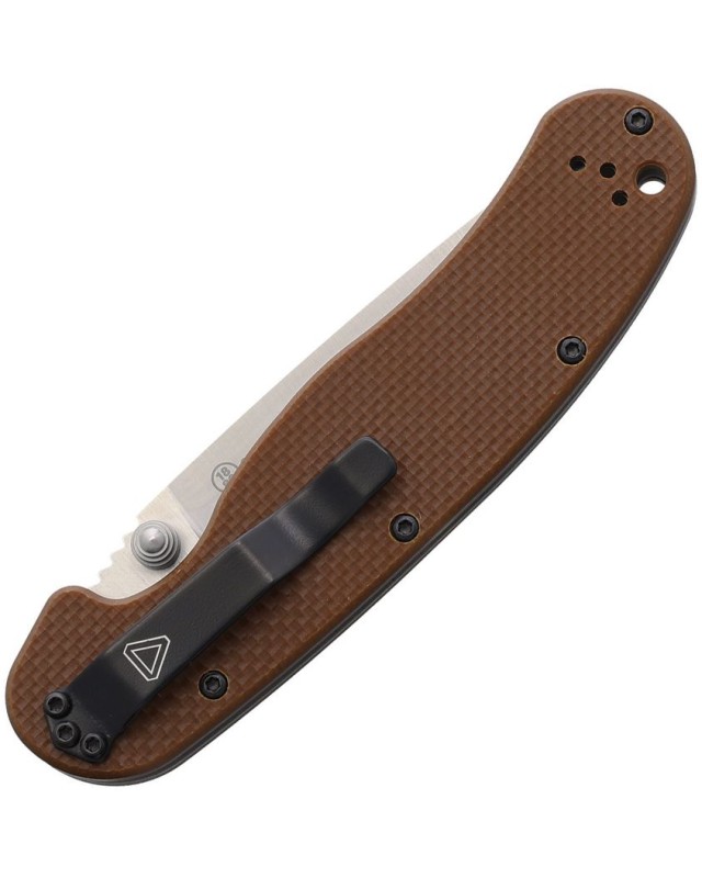 Ontario RAT 1.5 MagnaCut steel drop point satin finish blade Coyote G10 handle