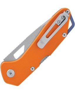 BUCK Knives 724 Mustang stonewash 420HC stainless steel orange aluminium handle USA made