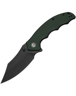 Civivi Pentad Blackwash Nitro V steel Bowie blade Green G10 handle flipper