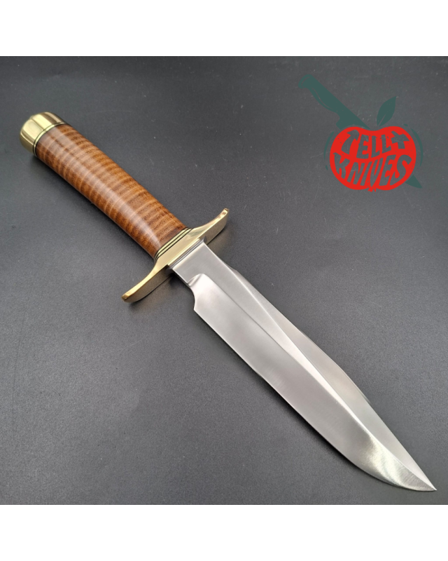Randall Made Knives Model 1-7  forged carbon steel blade brass guard and pommel stacked leather handle