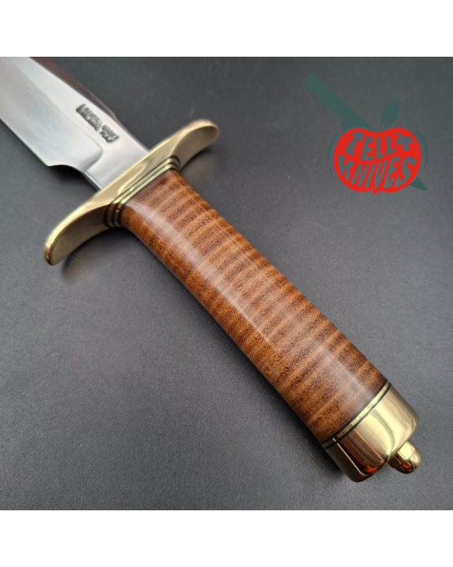 Randall Made Knives Model 1-7  forged carbon steel blade brass guard and pommel stacked leather handle