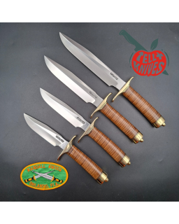Randall Made Knives Model 1-5  forged carbon steel blade brass guard and pommel stacked leather handle