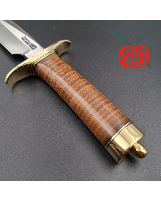 Randall Made Knives Model 1-6  forged carbon steel blade brass guard and pommel stacked leather handle