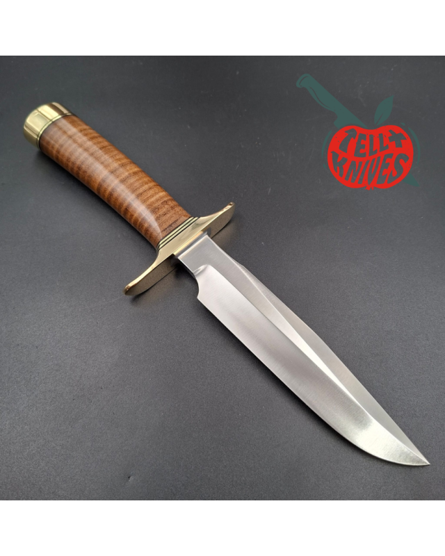 Randall Made Knives Model 1-6  forged carbon steel blade brass guard and pommel stacked leather handle