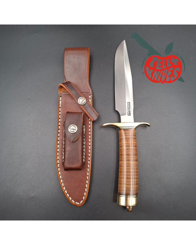 Randall Made Knives Model 1-6  forged carbon steel blade brass guard and pommel stacked leather handle