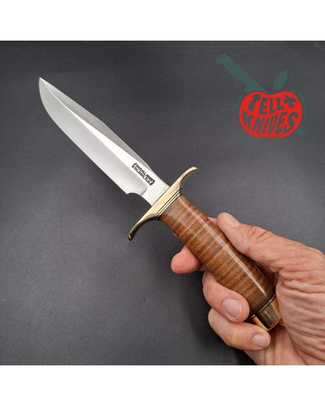 Randall Made Knives Model 1-6  forged carbon steel blade brass guard and pommel stacked leather handle